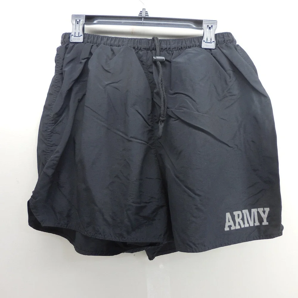 Soffe US Army Physical Fitness Trunks Men XL Black Nylon Running Training Shorts